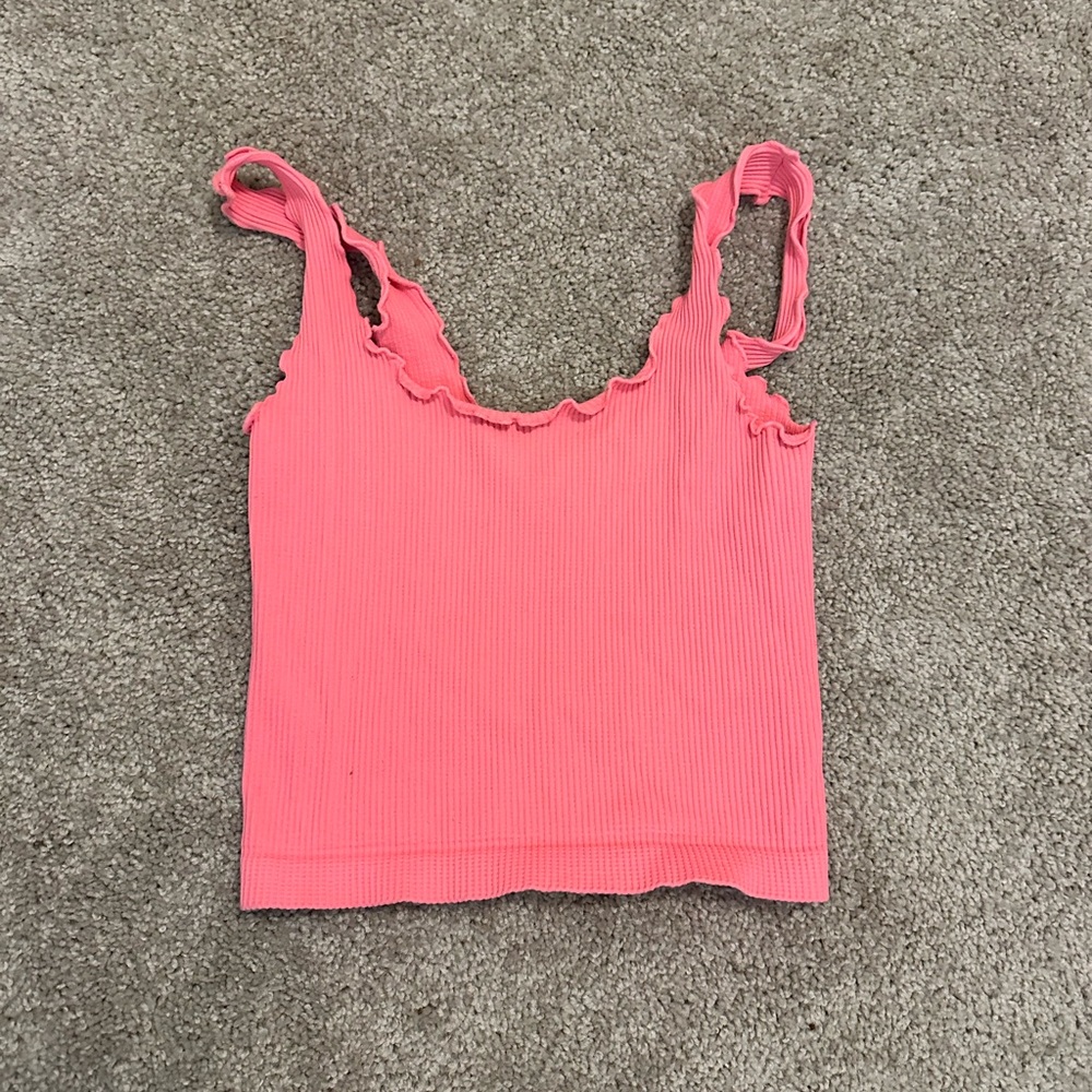 hot pink cropped tank top